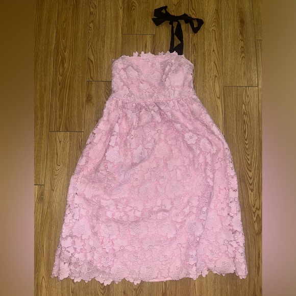 Maeve Pink Floral Lace Dress Size 12 - Picture 2 of 6